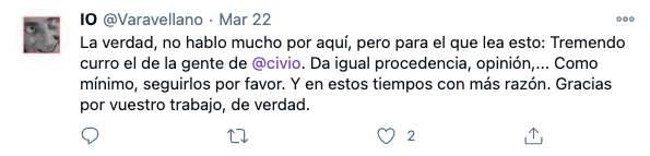 Tweet sobre Civio de Varavellano