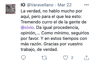 Tweet sobre Civio de Varavellano