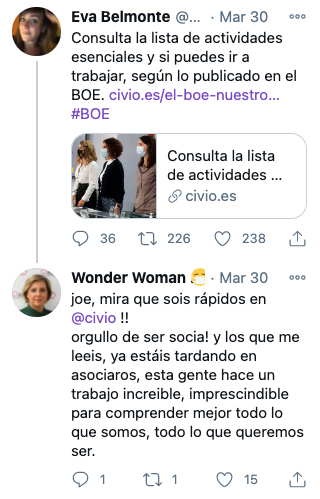 Tweet sobre Civio de Wonder Woman
