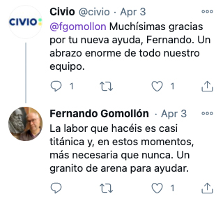 Tweet sobre Civio de Fernando Gomollón