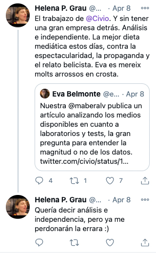 Tweet sobre Civio de Helena P. Grau