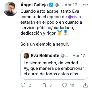 Tweet sobre Civio de Angel Calleja