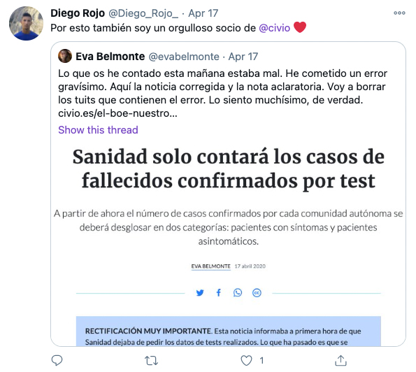Tweet sobre Civio de Diego Rojo