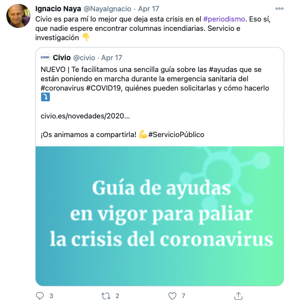 Tweet sobre Civio de Ignacio Naya