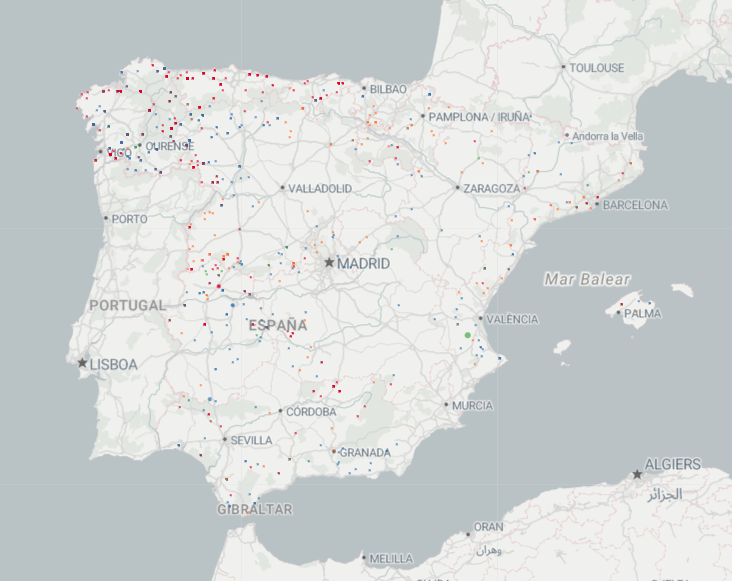 Map view with data from 1989