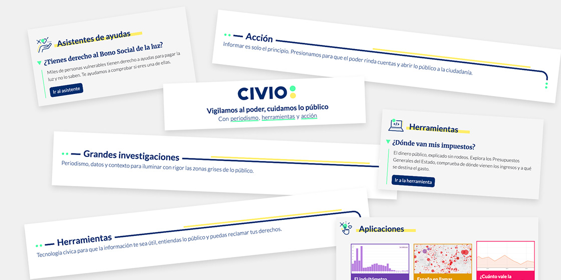 Menos scroll, más Civio: te contamos por qué y para qué hemos rediseñado nuestra portada